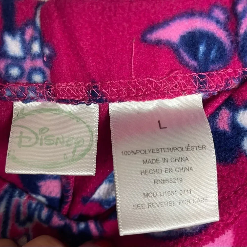 Disney Mini Mouse Solid Pink Graphic Hearts Pajama Pants size L Ultra Soft - Picture 6 of 10